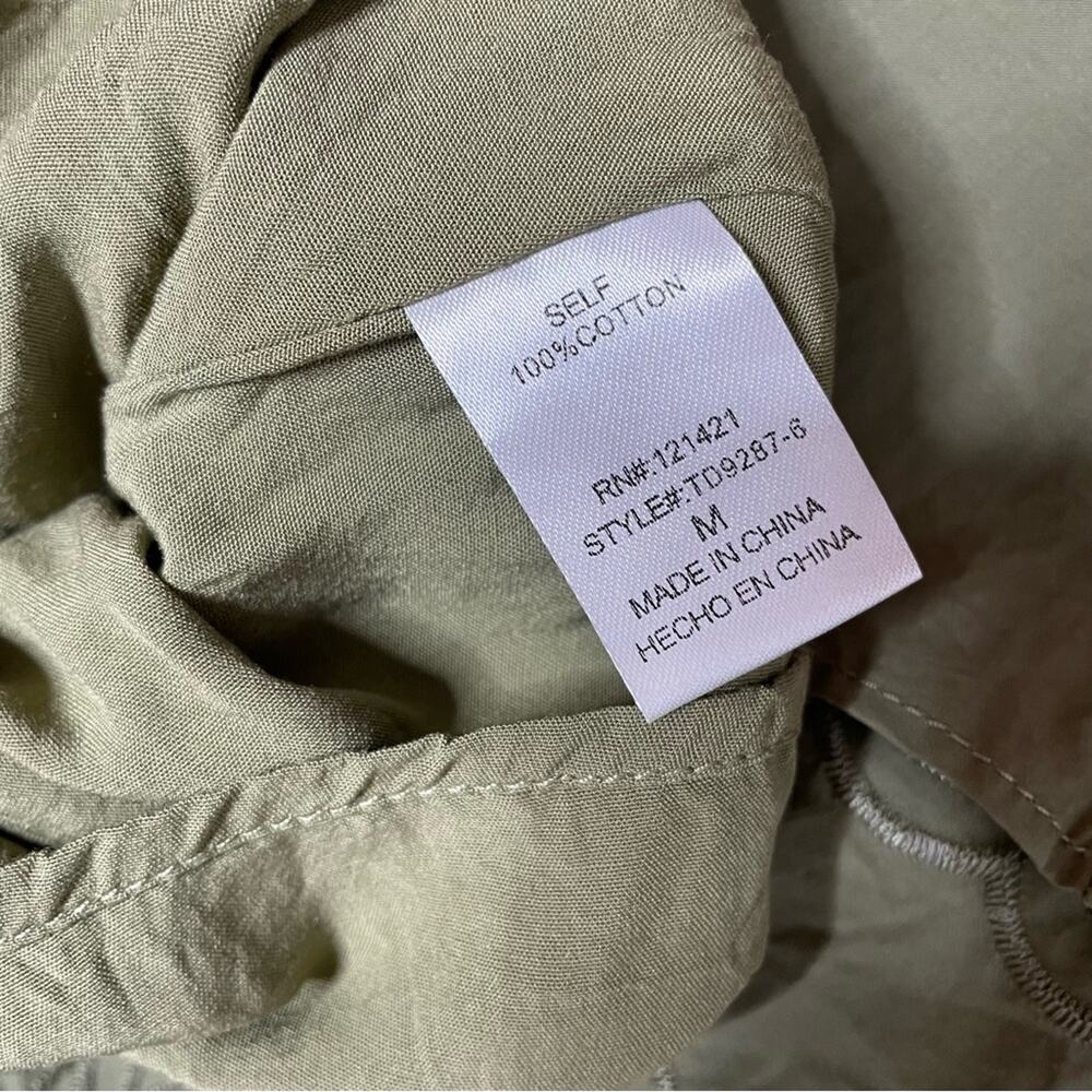 Ellison Ruffled Eyelet Dress Olive Green TD-9287-6 Women’s Sz M - Picture 5 of 5